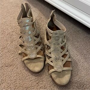 Justice Beige Strappy Heeled Sandals